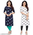 Crepe Printed Kurti for Women 