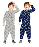 Cotton Printed Nightsuit for Kids (Multicolor, 0-3 Months) (Pack of 2)