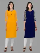 Crepe Solid Kurtis for Women 