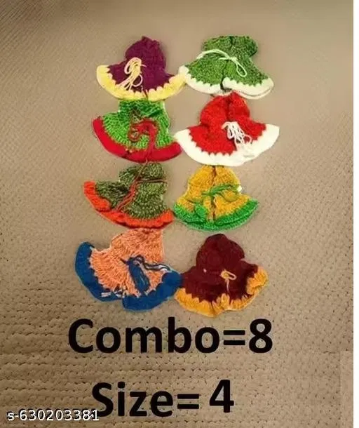 Laddu Gopal Winter Poshak, Pack of 12 (Multi, 12)