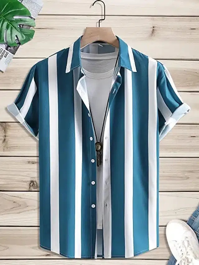 Shirt for Men (Teal Blue, S)