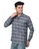 Cotton Blend Full Sleeves Chequered Shirt for Men 