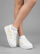 Solid Synthetic Slip-on Sneakers 
