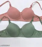 Cotton Blend Solid Padded Bra for Women 