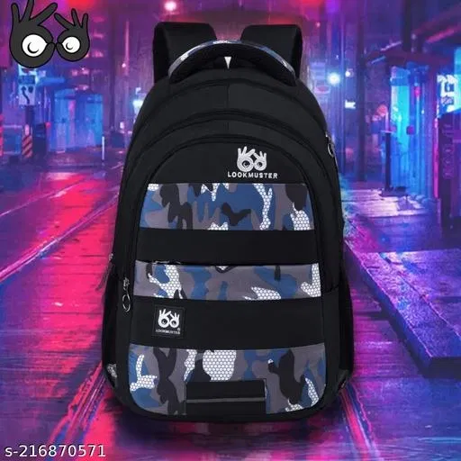 Nylon Backpack for Men & Women, Black