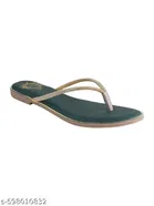 Shoetopia Green Textured Flat Sandals 