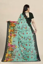 SVB जॉर्जेट साड़ी विद ब्लाउज फॉर विमेंस 