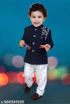 Floral Cotton Silk Kurta Set for Boys 