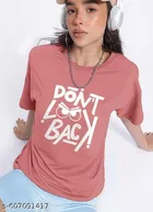 Cotton Blend Printed T-shirt for Women, Pink 