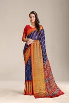 Moss Chiffon Printed Saree for Women 