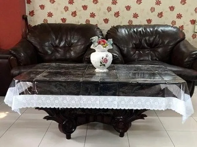 PVC Printed 4 Seaters Table Cover (Multicolor, 40x60 inches)