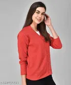 Woolen Solid Full Sleeves Sweater for Women 