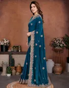 Bollywood Embroidered Organza Saree for Women 