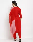 Rayon Slub Embroidered Kurta Set with Dupatta 