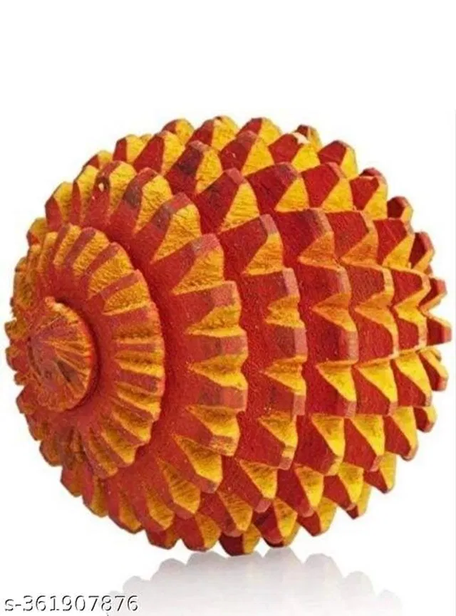 Wooden Hand Massager (Red & Yellow)
