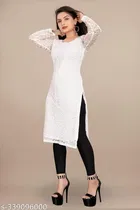 Net Kurti for Women, White 