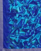 Georgette Printed Saree for Women, Blue 