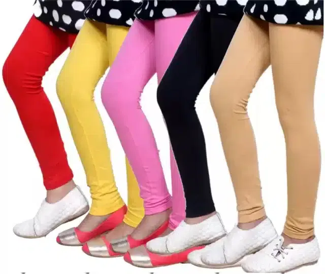 Soft & Comfortable Leggings for Girls (Pack of 5) (Multicolor, 15-16 Years)