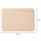 Emboshed Checkered Fluffy Soft Mat Biege [40x60]