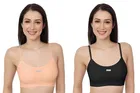 Cotton Blend Lightly Padded Wire Free Sports Bras for Women 