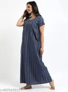 Satin Soft & Attractive Nightdress for Women & Girls , Blue 