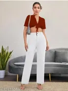 Cotton Blend Trouser for Women 