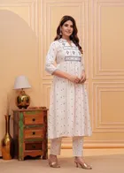 Rayon Embroidered Anarkali Women's Kurta with Pant Set 