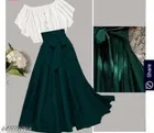 Polyester Solid Dress for Girls, Bottle Green 