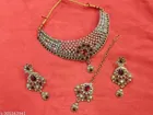Alloy Necklace with Earrings & Maangtika for Women 