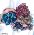 Chine Fabric Scrunchies for Women, Pack of 12 