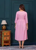 Rayon Kurti for Women, Pink 