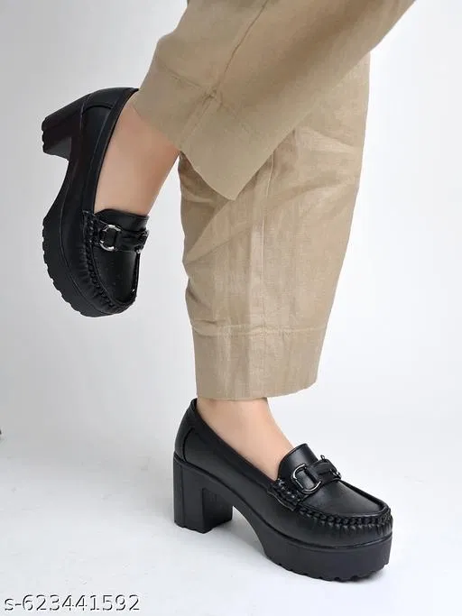 Shoetopia Loafers (Black, IND-7)