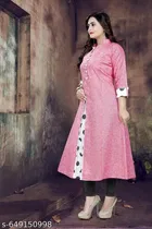 Embroidered Khadi Cotton Kurti for Women 
