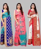 Art Silk Saree for Women, Pack of 3 