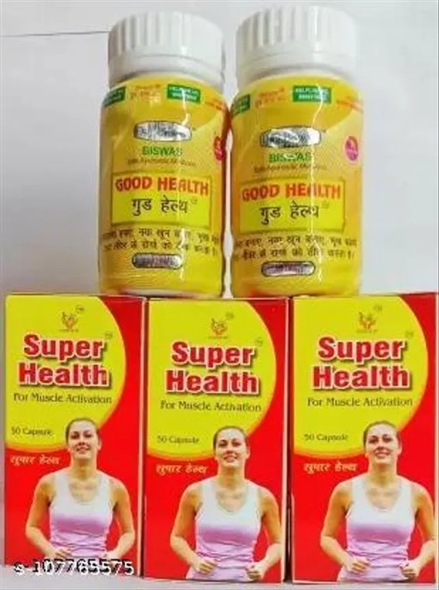 Dr. Biswas Good Health Capsule & Super Health Capsule Men And Women Muscle Activation Capsule For Weight (Pack Of-5)