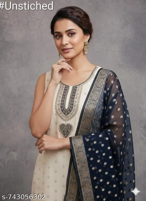 Silk Blend Punjabi/All Over Suits for Women (, 5.85 meter (S)) (Multicolor, 5.85 meter (S)