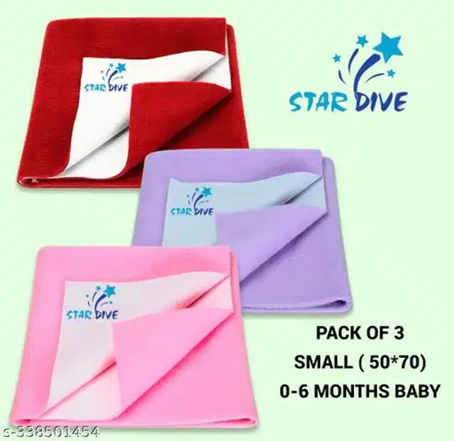 Cotton Mattress Protection Sheet (Multicolor, 28x20 inches) (Pack of 3)