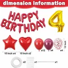 4th Happy Birthday Balloon Decoration Kit ,Red ,Set Of 1