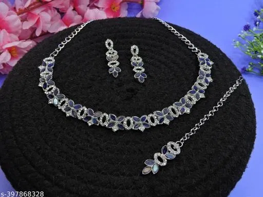 Necklace Set Navy Blue Free Size for Women