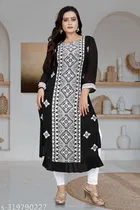 Georgette Embroidered Kurti for Women 