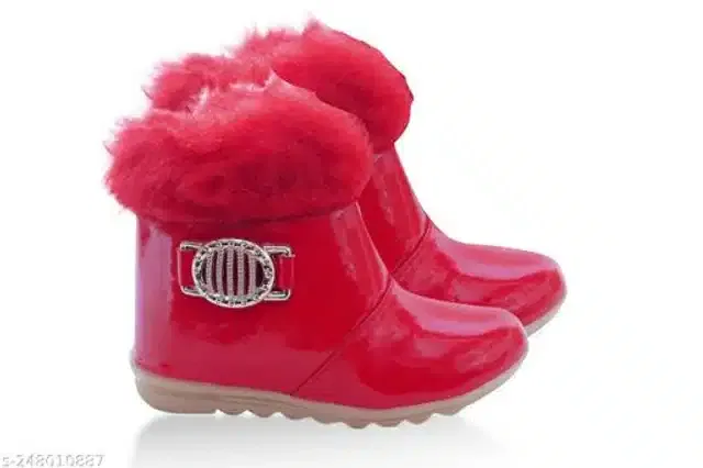 Boots for Girls (Red, 7-7.5 Years)