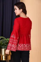 Cotton Embroidered Short Kurti for Women 