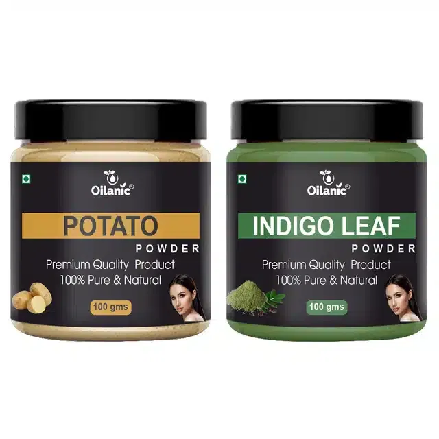 Natural Potato & Indigo Leaf Powder for Skin & Hair (Pack of 2, 100 g)