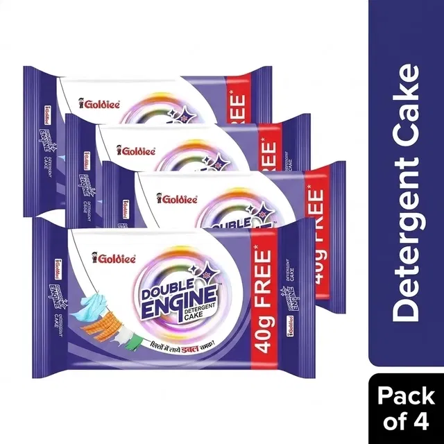 Double Engine Detergent Cake 4X160 g (Pack of 4)
