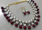 Beautiful Kundan Necklace Set for Women & Girls, Maroon