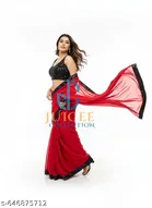 Georgette Saree for Women, Red 