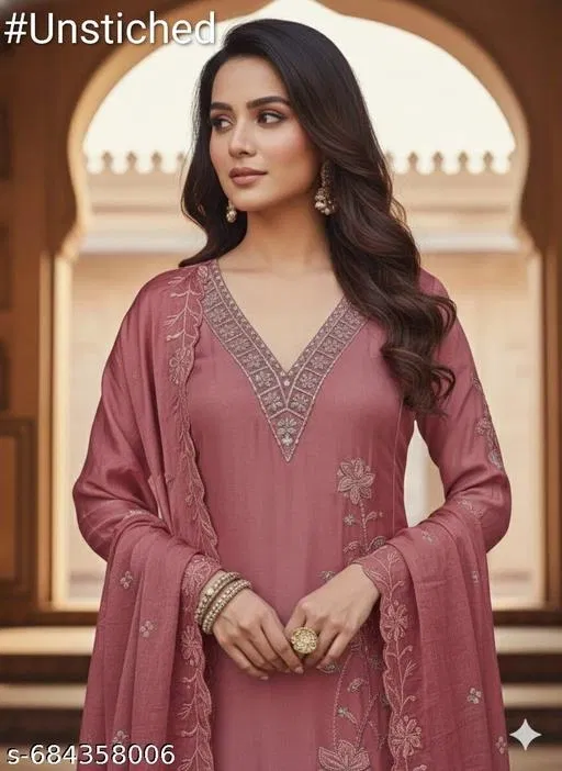 Silk Blend Punjabi/All Over Suits for Women (Multicolor, 7.05 meter (4XL)
