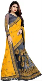 Vichitra Silk Embroidered Saree for Women 