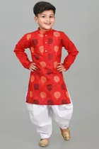 Cotton Printed Kurta with Patiyala Set for Boys 