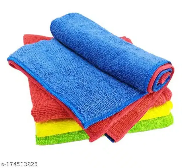 Microfiber Bath Towel (Multicolor, 40x40 cm) (Pack of 4)